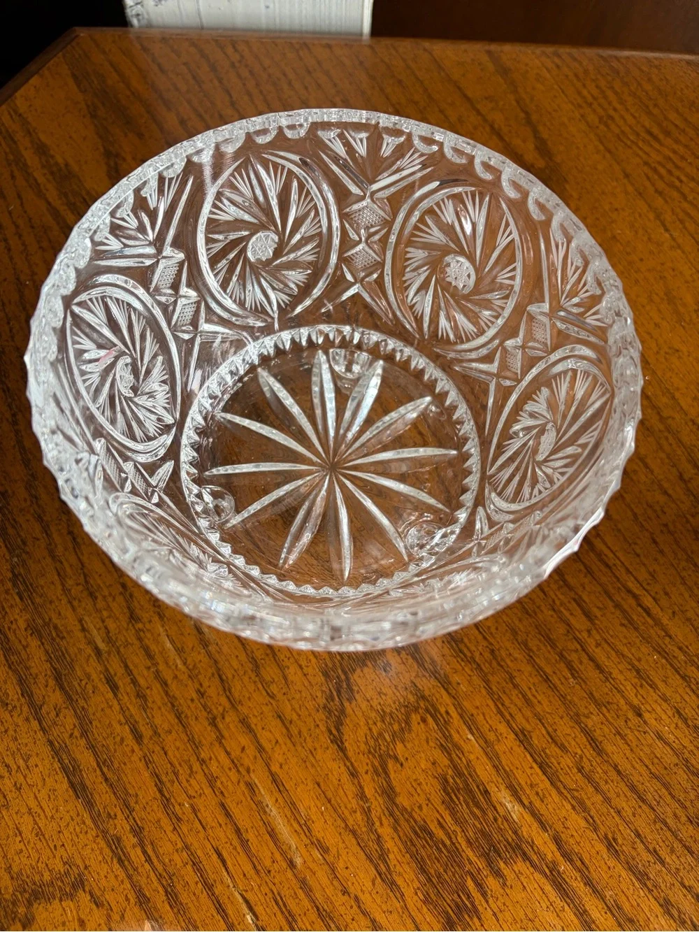 Clear Pressed Glass Footed Bowl - Crystal-Patterned Home Accent